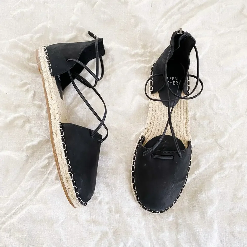 Eileen fisher Lace Leather Espadrille New $155